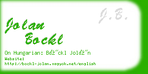 jolan bockl business card